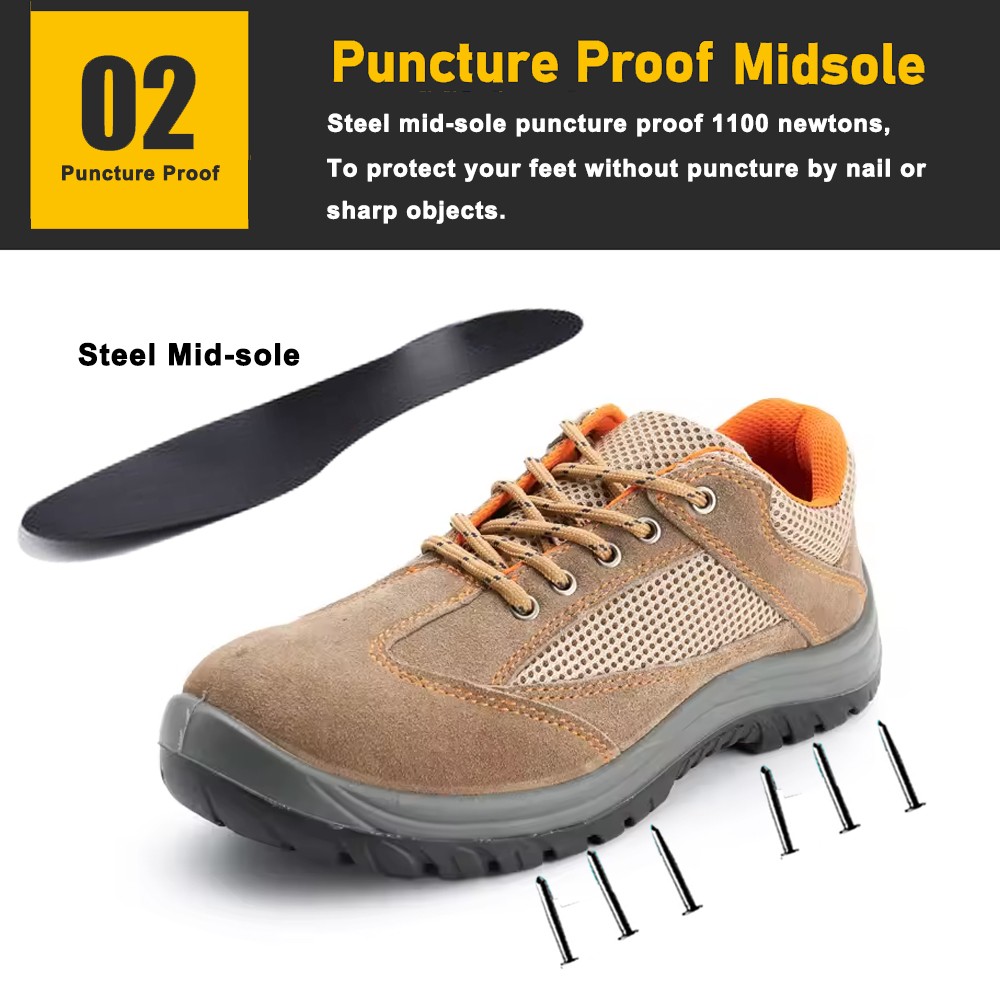 Steel Toe And Steel Mid Plate Suede Safety Shoes for Man