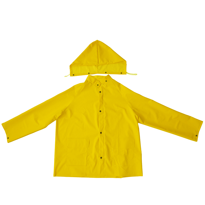 Jacket Trousers Waterproof Yellow PVC Polyester Raincoat American Style