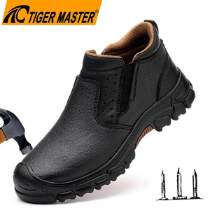 Anti-slip Steel Toe Lace-free Safety Shoes for Men