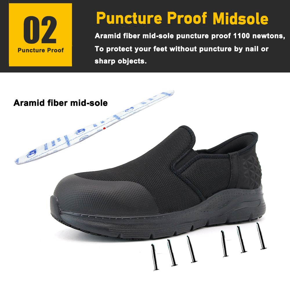 New Anti-slip Fiberglass Toe Safety Shoes without Laces