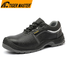 Black Leather Steel Toe Safety Footwear Construction