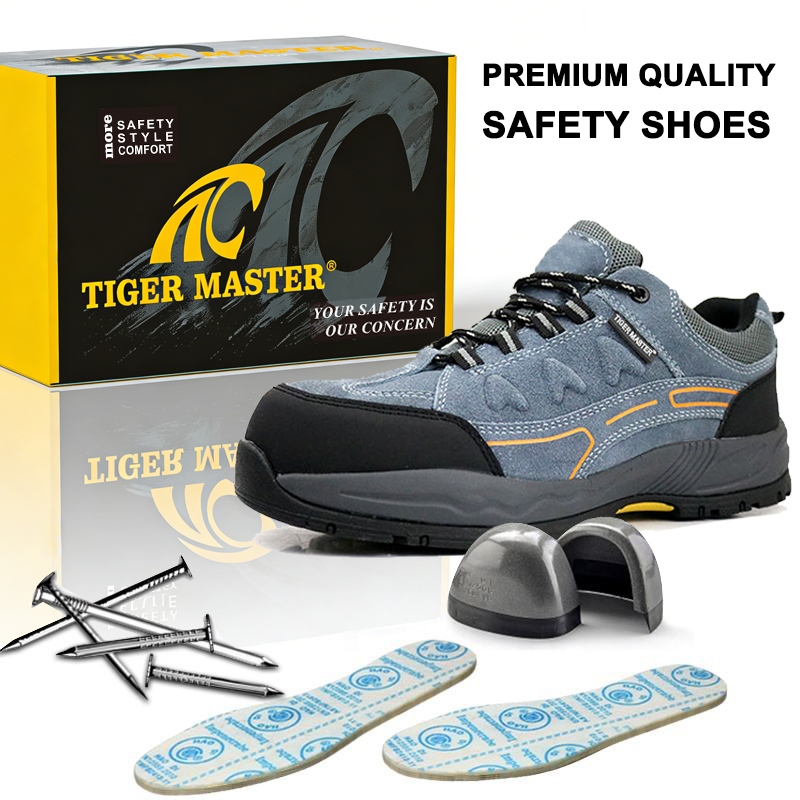 Blue Suede Hiking Sport Safety Shoes with Steel Toe