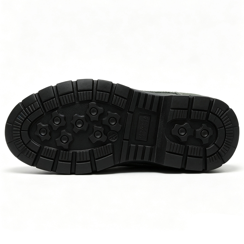 Steel Toe Green Suede Safety Shoes Anti-slip Rubber Sole