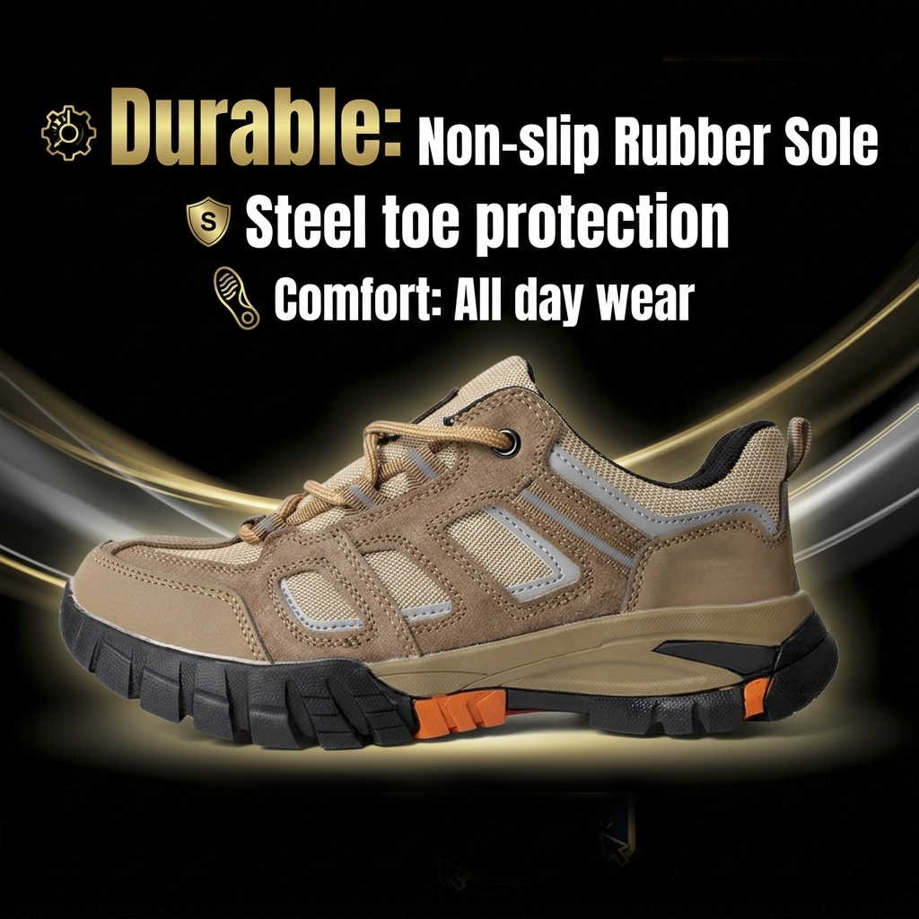 Anti-slip Rubber Sole Steel Toe Labor Safety Shoes