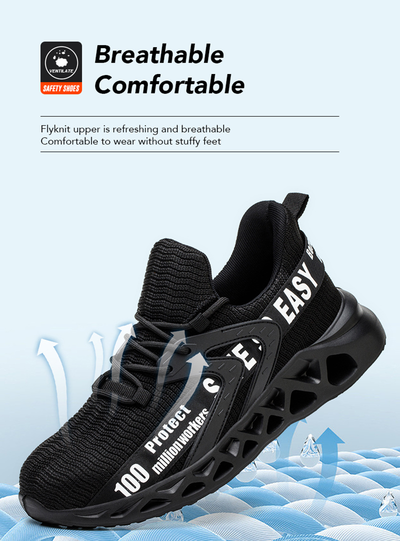 Lightweight Fashion Sport Safety Shoes Steel Toe for Unisex