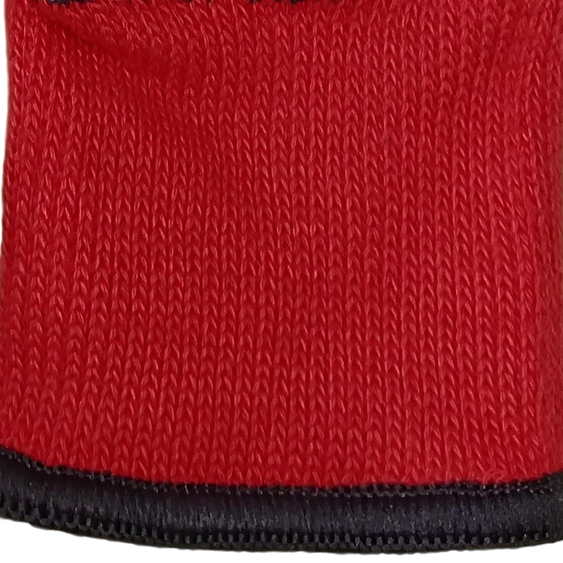 21G Poly-cotton Liner Black Latex Coated Work Gloves for Construction