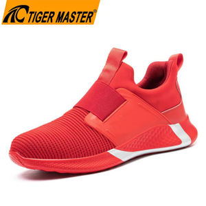 Non-slip Red Sport Safety Shoes with Steel Toe for Warehouse