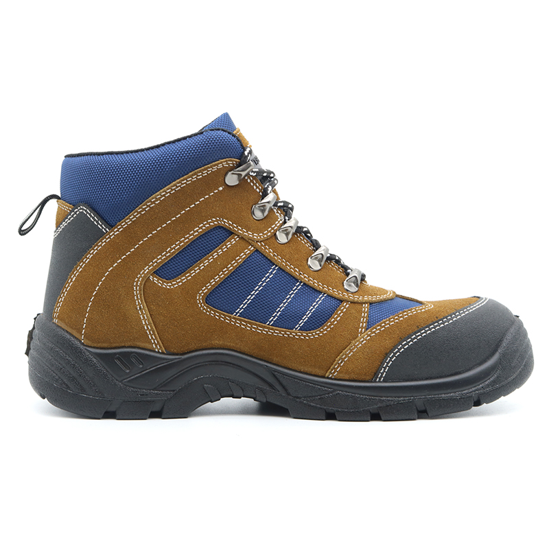 Steel Toe Steel Mid-sole Suede Safety Shoes Brown
