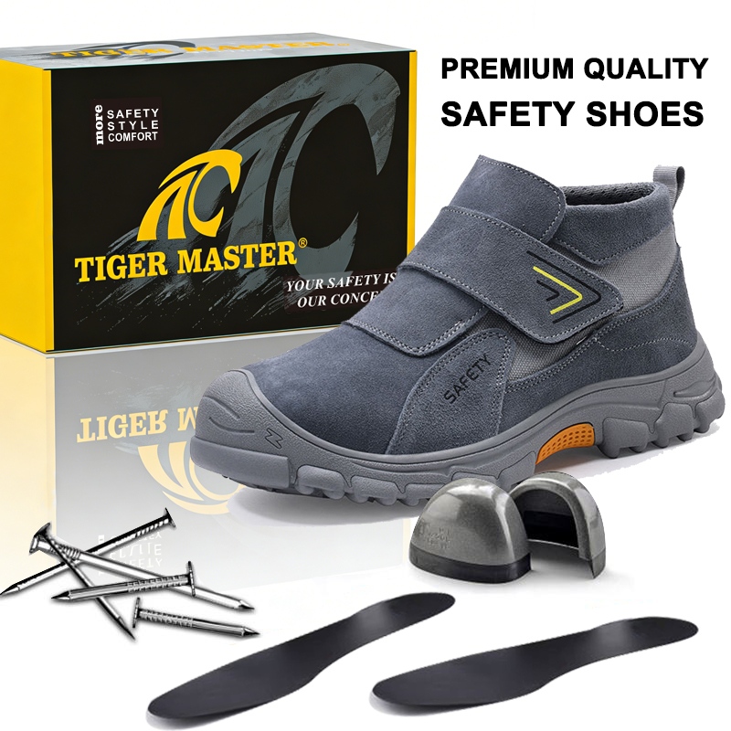 Anti-slip Steel Toe Grey Suede Safety Welding Shoes