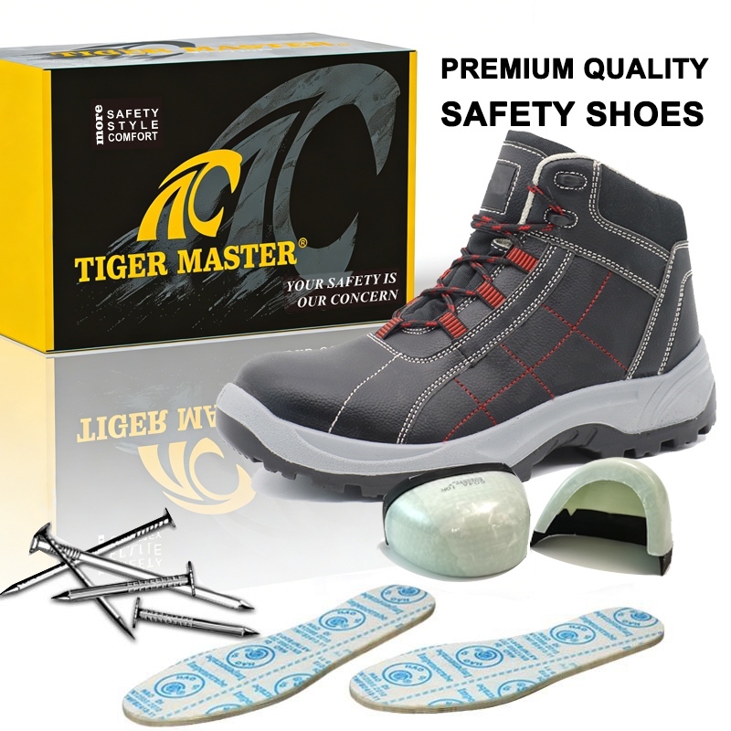 Fiberglas Toe Puncture-proof Microfiber Leather Safety Boots Metal Free