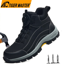 Steel Toe Puncture-proof Outdoor Safety Boots Black for Men