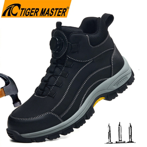 Steel Toe Puncture-proof Outdoor Safety Boots Black for Men
