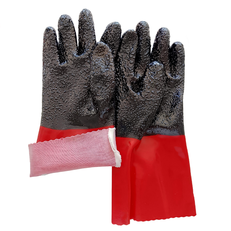 30cm Rough Finish Chemical Resistant PVC Industrial Gloves
