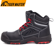 Steel Toe Leather Mining Safety Boots PU Rubber Sole