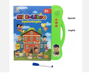 2-in-1 Spanish English Electronic Sound Book Interactive Talking Book Early Educational Reading Toy for Toddlers Bilingual