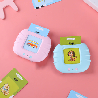 2025 Portable Custom Print Learn German Spanish Arabic French Bilingual Educational Talking Flash Card Kids Gift Toy With Record