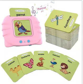 Custom Language 112 Cards Talking Flashcard Machine Early Childhood Learning Machine Cartoon Cat Shape Cognitive Cards