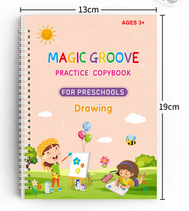 Customized Large A4 Size Reusable Hand Writing Magic Practice English Copybooks Set Magical Tracing Calligraphy Books