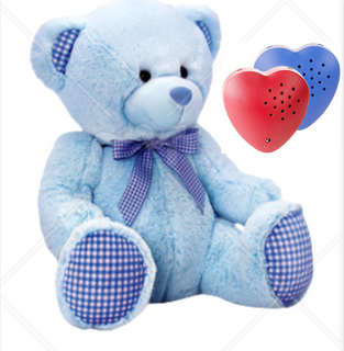 Teddy Bear with Recordable Message Christmas Stuffed Animal 30's Heart Voice Recorder Plush Toy for Kid Birthday Children's Day