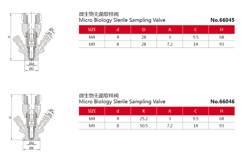 Санитарный асептический клапан отбора проб