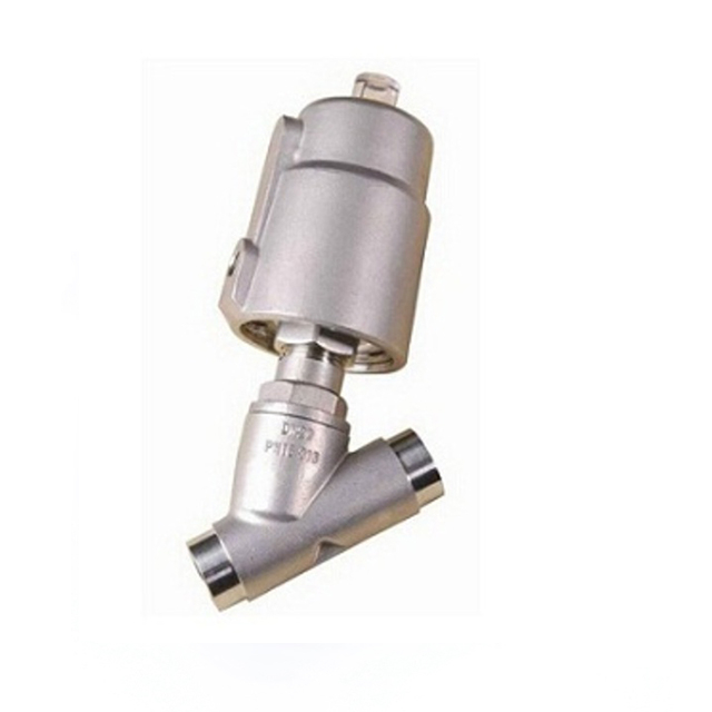 Санитарный пневматический клапан из нержавеющей стали с угловым седлом