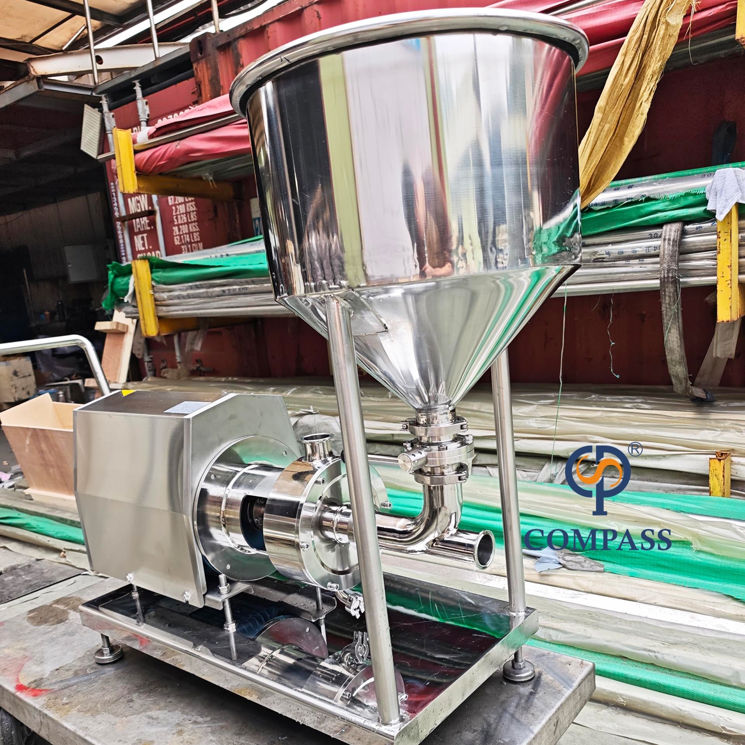 Диспергирующий эмульгатор для одноступенчатого трубопровода мощностью 5,5 кВт с воронкой 45 л