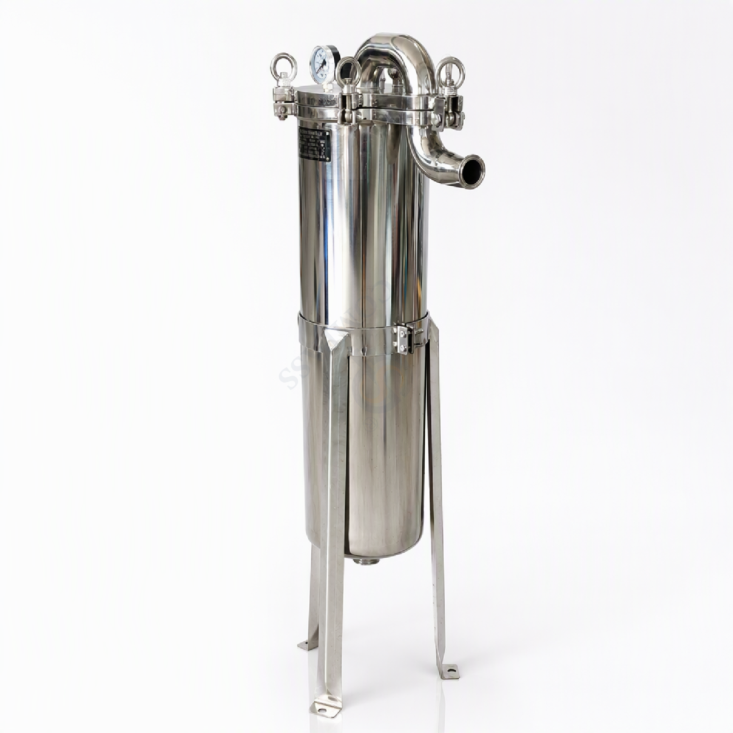 200um 4000L TC50.5MM SS304 Зеркально отполированные верхние рукавные фильтры входа для остатков хмеля