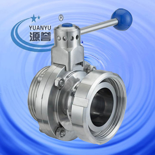 Sanitary thread/nut butterfly valve