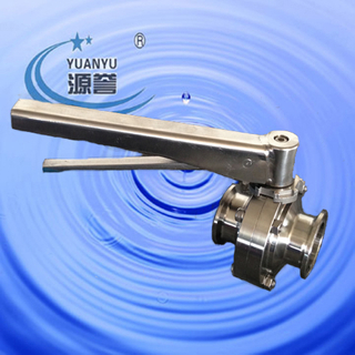 stainless steel sanitary butterfly valve with clamp ends
