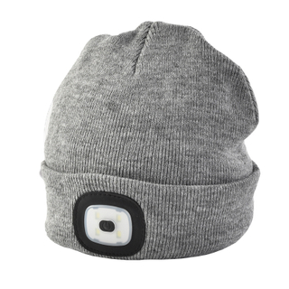 USB Rechargeable Beanie Hat with LED Light with Custom Embroidery Logo for Winter
