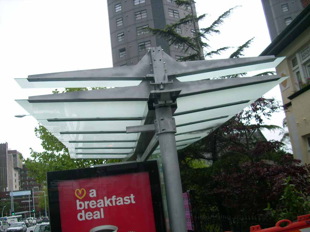 Stainless Steel Bus Station Stop Shelter / Canopies / Awnings
