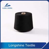 Black Polyester Core Spun Yarn Recycled Grade