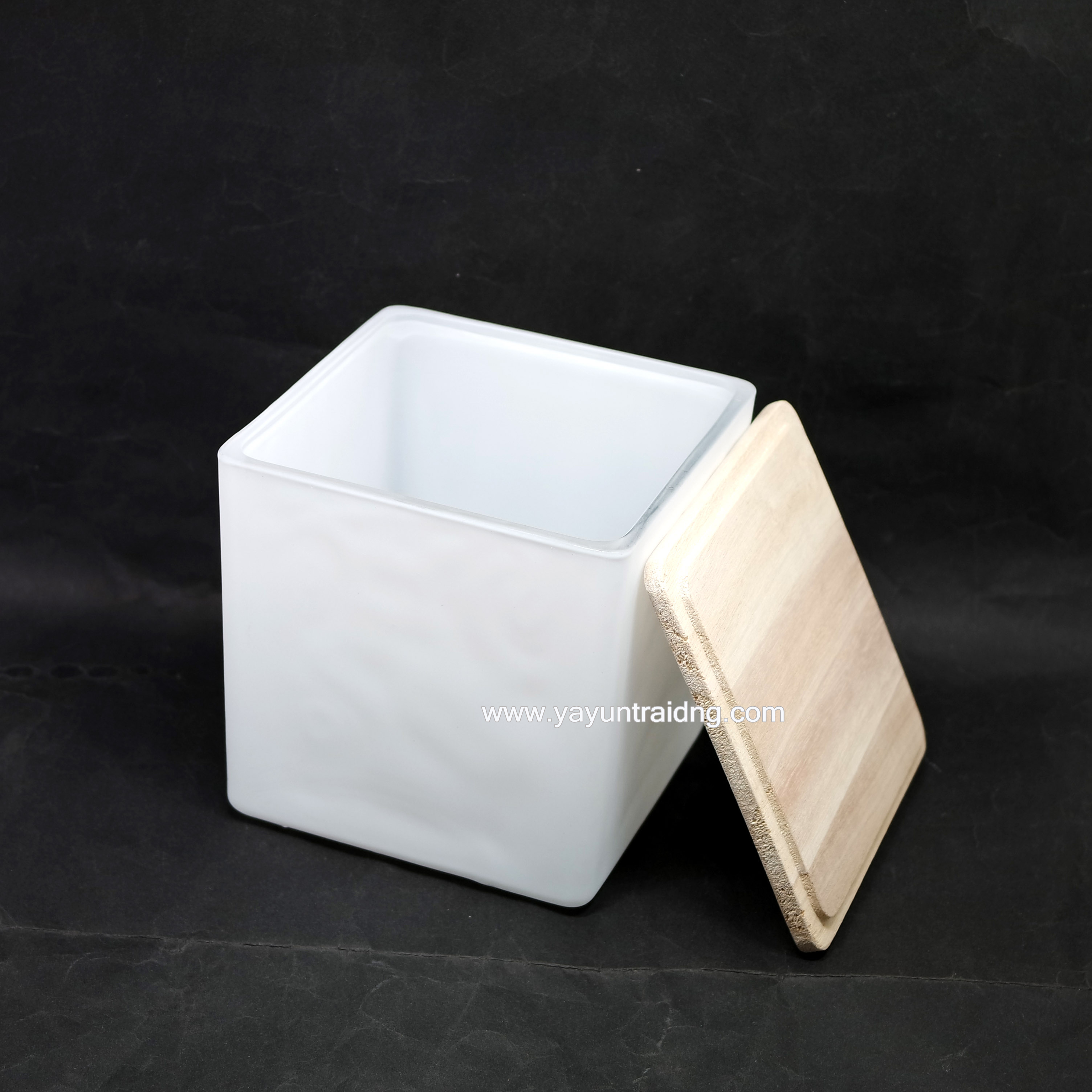 square glass candle holder