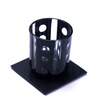 luxury hand engraved black set of 3 glass candle containers 