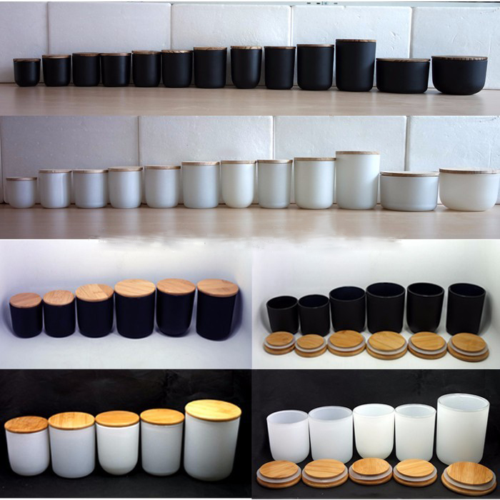 black and white glass candle holder