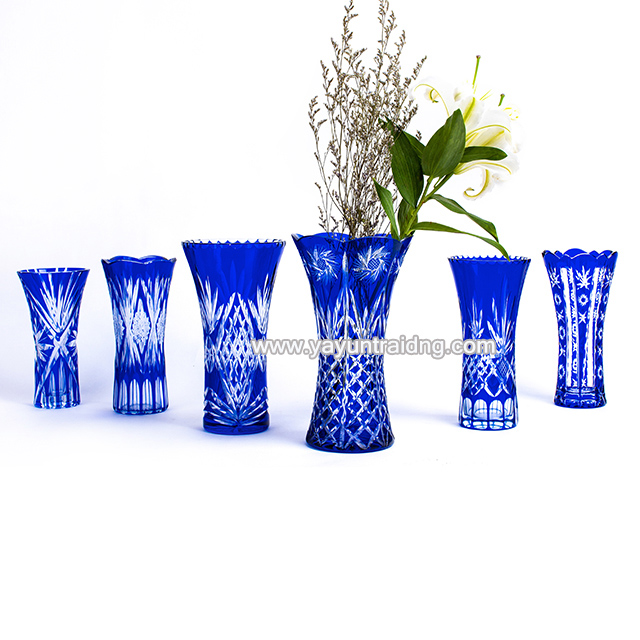 cobalt blue glass flower vase