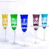 hand made yellow glass wine 150ml champagne flutes 