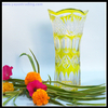 best selling Japanese Edo Kiriko yellow glass flower vase