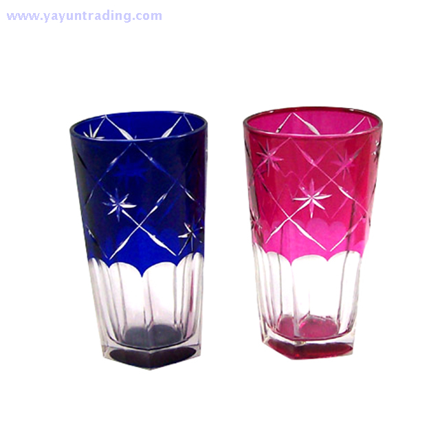 unique design and high quality hand cut glass tumbler for party