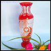 classical red and cobalt blue glass vase for home and garden