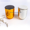 Wholesale Electroplated Glass Candle Jar with Different Color Lid for Wedding And Decoration