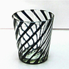 horn shape hand made sprayed color glass candle jar