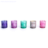 flat bottom green colored glass candle jar for decoration