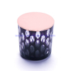 hand cut black glass candle jar and vessel