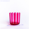 pink hand cut sprayed colored glass candle tumbler