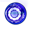  Overlay Cobalt Blue Cut To Clear Shot Glass Tea Cup Mini Glass Bowl for Drinking And Decoration 