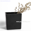 High Quality Square Shape Thick Matte Black Glass Candle Holder