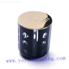  matte black eco friendly hand cut dot recycled glass candle jar