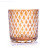 hand carved traditional China made amber glass candle jar