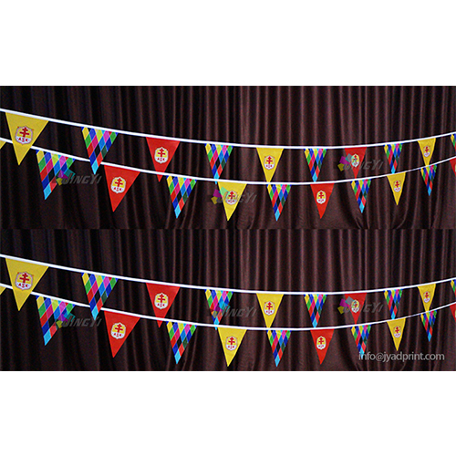 Custom Bunting Triangle Flag Printing Polyester Fabric Trilateral/Triangular String Pennant Flags